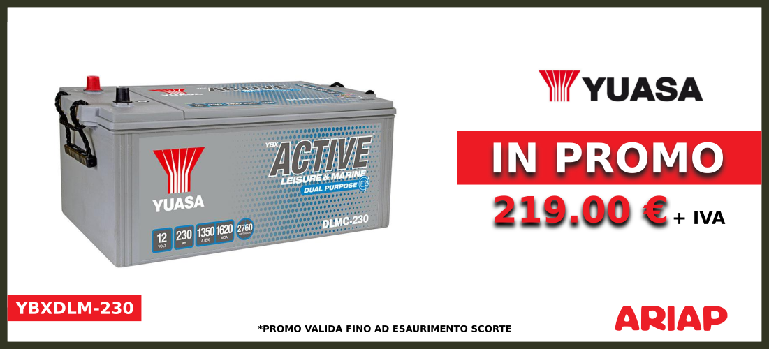 Promozione BATTERIA YUASA YBXDLM-230- Ariap ricambi trucks