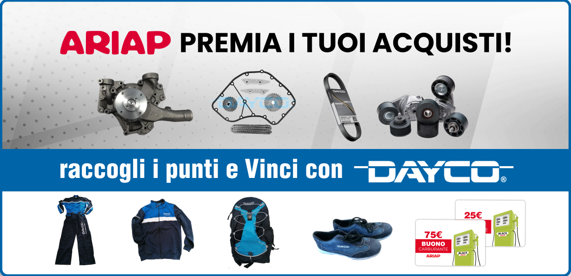 Promo ricambi Dayco: pompe acqua, tenditori, cinghie - Ariap ricambi trucks