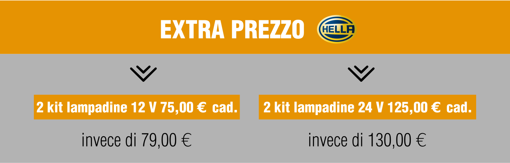 Sconto lampadine hella camion 12 V e 24 V